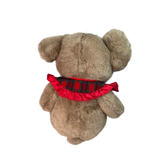 Vintage 1996 Walmart Holiday Mouse Tartan Bow Collar Plush Brown Stuffed Animal - Picture 5 of 12